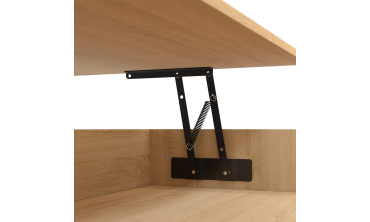 Table basse Tania relevable bois et blanc