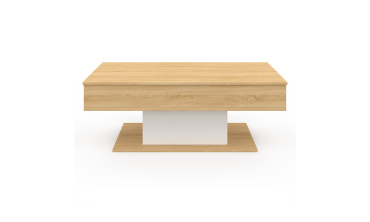 Table basse Tania relevable bois et blanc