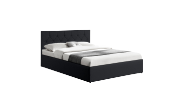 Lit coffre Hanna 160x200cm simili cuir noir