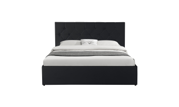 Lit coffre Hanna 160x200cm simili cuir noir