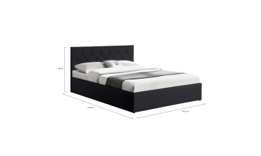 Lit coffre Hanna 160x200cm simili cuir noir