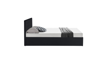 Lit coffre Hanna 160x200cm simili cuir noir