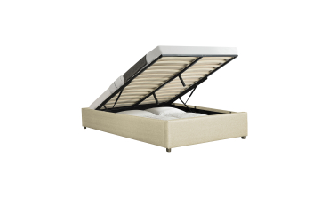 Lit coffre Otta 140x190cm tissu beige