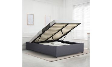 Lit coffre Otta 160x200cm tissu gris