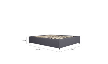 Lit coffre Otta 160x200cm tissu gris