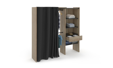 Dressing Aline extensible 120-170cm effet bois