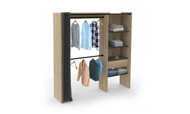 Dressing Aline extensible 120-170cm effet bois