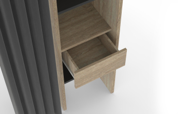 Dressing Justine extensible 120-180cm double colonne effet bois