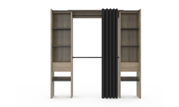 Dressing Justine extensible 120-180cm double colonne effet bois