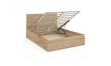Lit coffre Sicile 140x190cm effet bois naturel