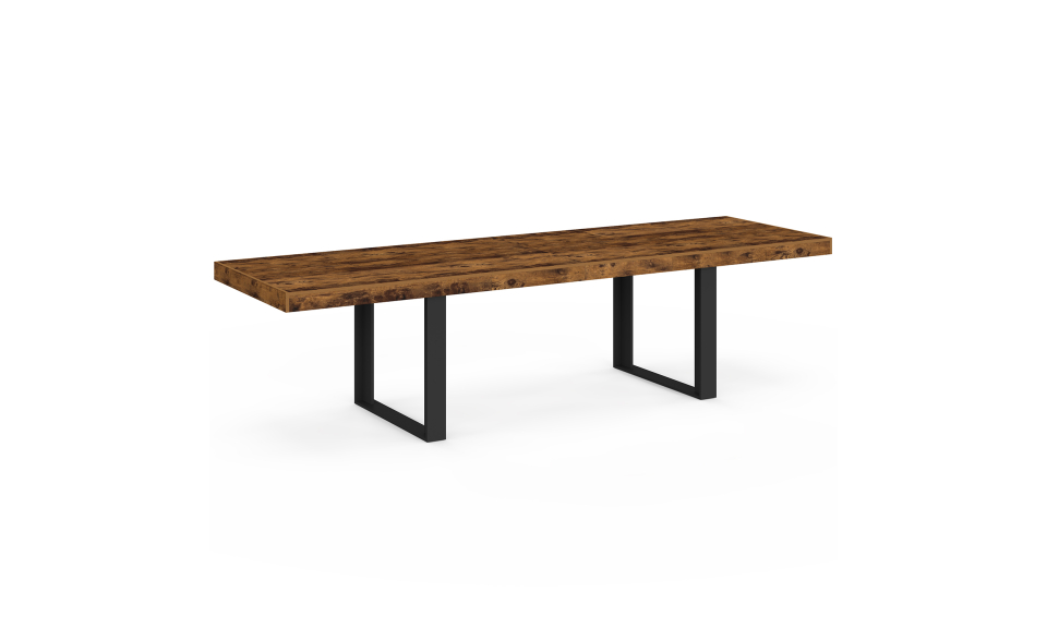 Table à manger extensible Brixton effet bois vieilli 200-300cm