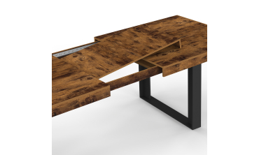 Table à manger extensible Brixton effet bois vieilli 200-300cm
