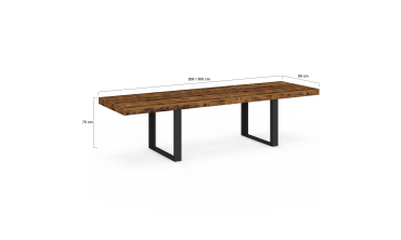 Table à manger extensible Brixton effet bois vieilli 200-300cm