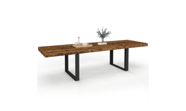 Table à manger extensible Brixton effet bois vieilli 200-300cm