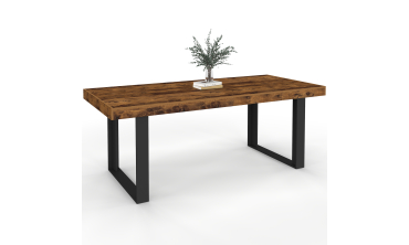 Table à manger extensible Brixton effet bois vieilli 200-300cm