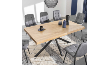 Table à manger Spider bois et noir 160cm