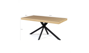 Table à manger Spider bois et noir 160cm