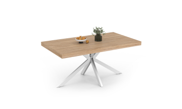 Table à manger Spider bois et blanc 160cm