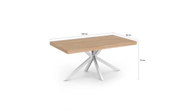 Table à manger Spider bois et blanc 160cm