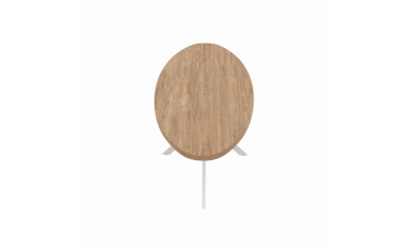 Table à manger ovale Céleste bois et blanc 200cm