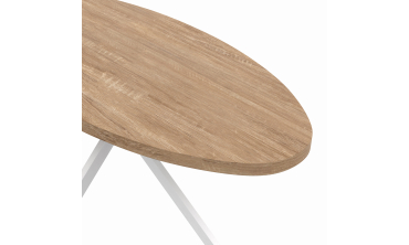 Table à manger ovale Céleste bois et blanc 200cm