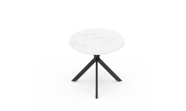Table à manger ovale Céleste effet marbre blanc et noir 200cm
