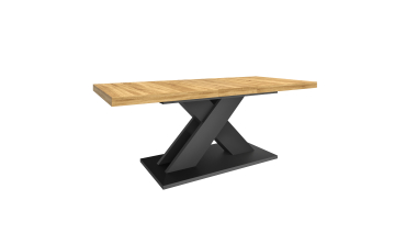 Table à manger extensible Alexia bois et noir 160-200cm