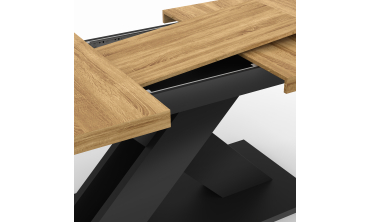 Table à manger extensible Alexia bois et noir 160-200cm