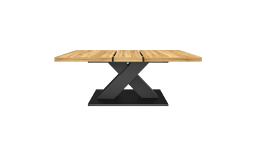 Table à manger extensible Alexia bois et noir 160-200cm