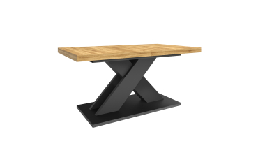 Table à manger extensible Alexia bois et noir 160-200cm