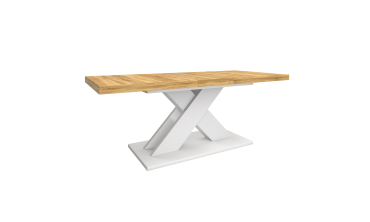 Table à manger extensible Alexia bois et blanc 160-200cm