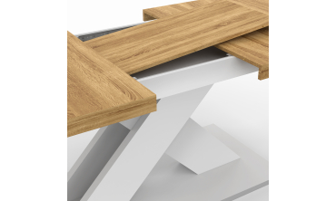 Table à manger extensible Alexia bois et blanc 160-200cm