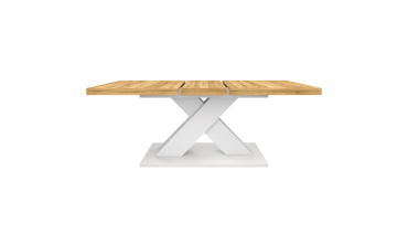 Table à manger extensible Alexia bois et blanc 160-200cm