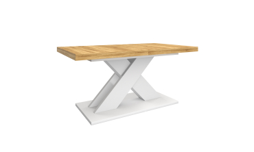 Table à manger extensible Alexia bois et blanc 160-200cm