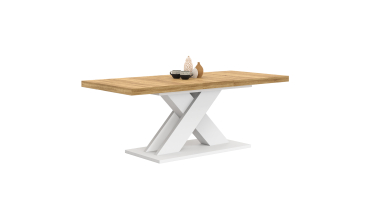 Table à manger extensible Alexia bois et blanc 160-200cm
