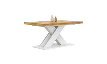 Table à manger extensible Alexia bois et blanc 160-200cm