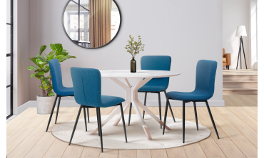 Chaises Margot en velours bleu foncé - Lot de 4