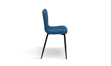 Chaises Margot en velours bleu foncé - Lot de 4