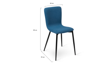 Chaises Margot en velours bleu foncé - Lot de 4