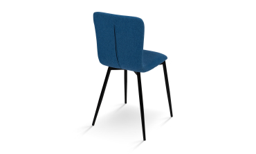 Chaises Margot en velours bleu foncé - Lot de 4
