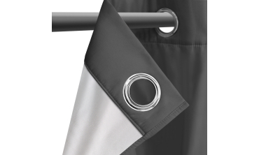 Rideaux thermiques gris 135x240 cm - Lot de 2