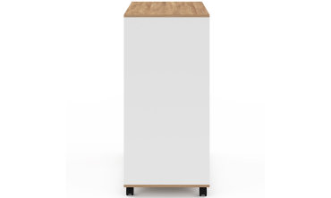 Desserte de cuisine sur roulettes avec rangements blanche