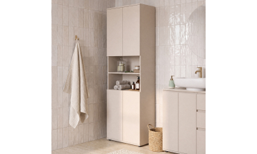 Armoire salle de bain Tom beige 4 portes