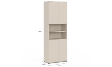 Armoire salle de bain Tom beige 4 portes