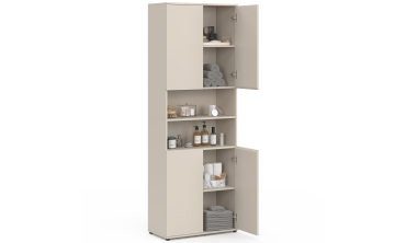 Armoire salle de bain Tom beige 4 portes