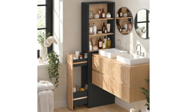 Meuble salle de bain Will 2 niveaux noir