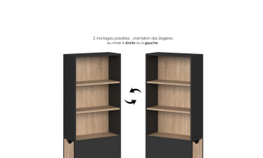 Meuble salle de bain Will 2 niveaux noir
