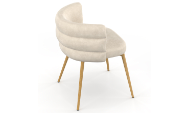 Chaises Brianna velours beige pieds effet bois - lot de 2