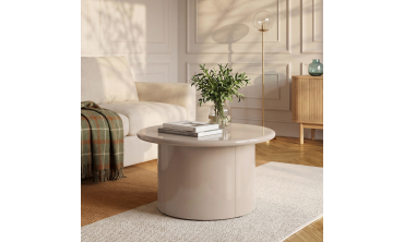 Table basse ronde Bliss laquée taupe Ø70cm