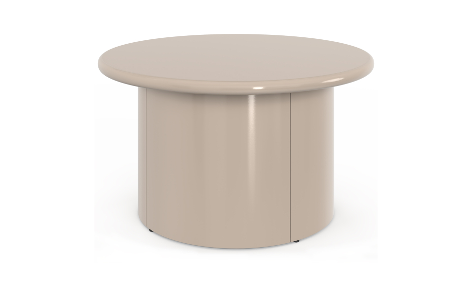 Table basse ronde Bliss laquée taupe Ø70cm